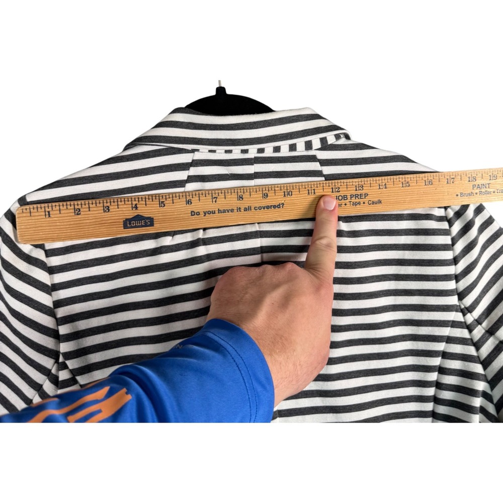 Catherine Malandrino XXL Striped Blazer Jacket Black White One Button Quiet Luxe - Picture 10 of 11
